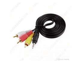 Kabel AV Audio Video 1-Male 3,5mm to male 3-RCA 1,5meter